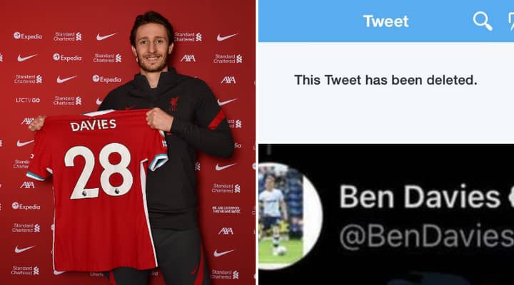 Ben Davies 'Forced To Delete Embarrassing Tweet' Ahead Of Signing For Liverpool 