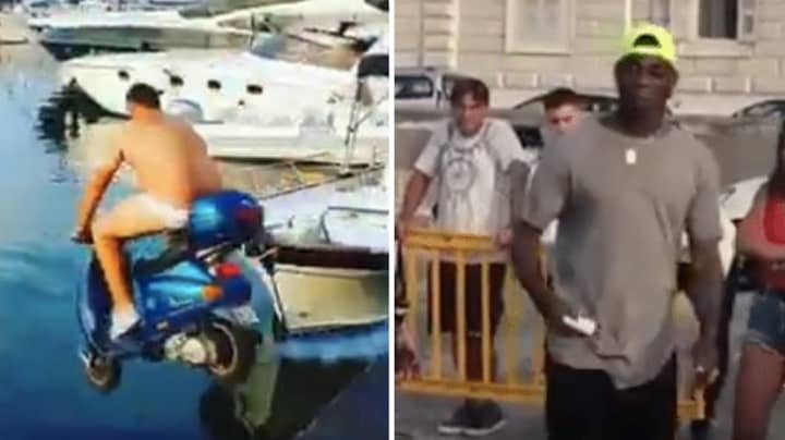 Mario Balotelli Paid A Bar Owner In Naples €2000 Cash To Drive Moped Into The Sea