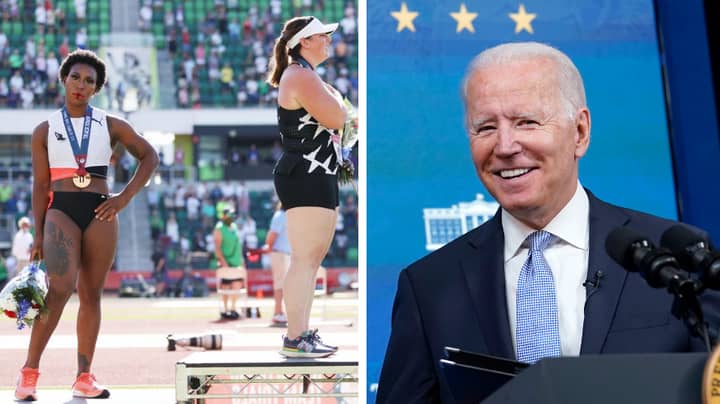 Joe Biden 'Respects' Athlete Who Turned Away From American Flag At Olympic Trials