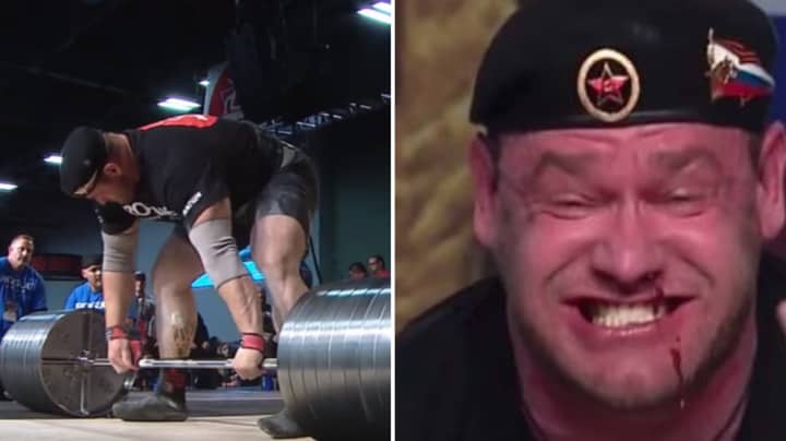 Watch: The Gruesome Moment Blood Splatters From Strongman's Nose During 67st Deadlift