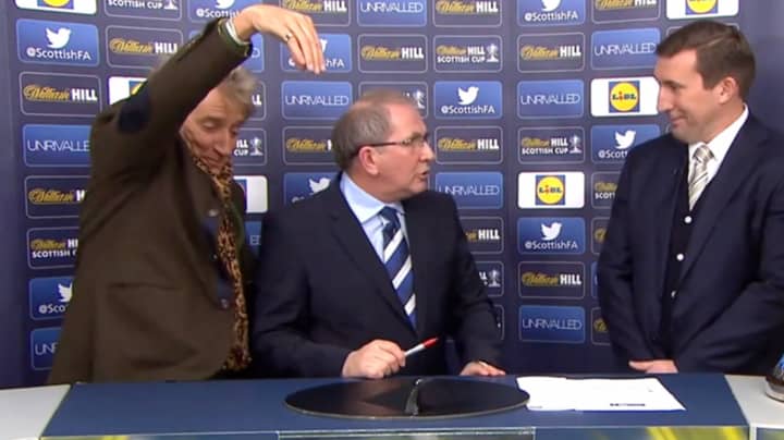 Rod Stewart Drawing The Scottish Cup Drunk Is The Greatest Thing Ever