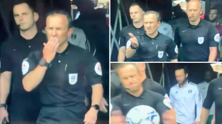 Referee Bizarrely Blows A Kiss At Match Ball Before Fulham Vs Middlesbrough
