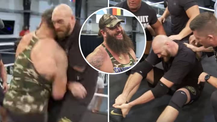 Braun Strowman Launches Surprise Attack On Tyson Fury At The WWE Performance Center