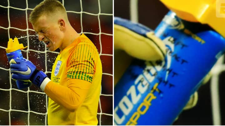Jordan Pickford Had USA Penalty Takers And Their Preferred Sides On Water Bottle