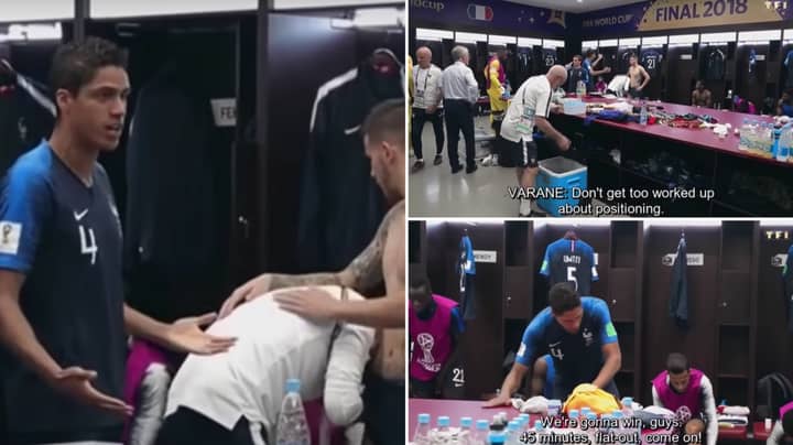 Footage Of Raphael Varane's Speech At Half Time Of The World Cup Final Shows He's A Dressing Room Leader