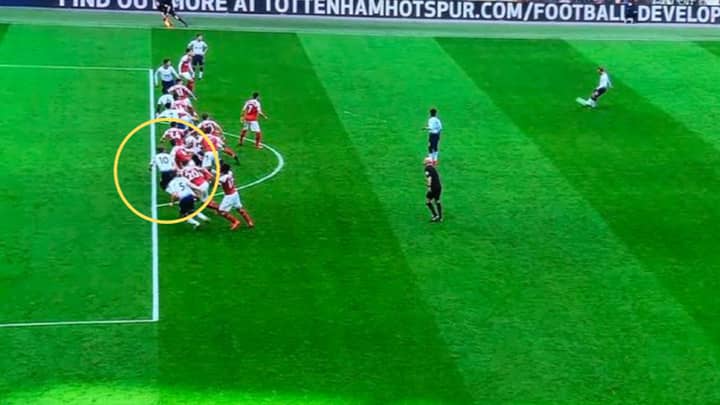 Four Tottenham Hotspur Players Are Offside But Referee Awards Penalty Kick 