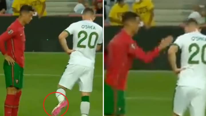 Cristiano Ronaldo Somehow Avoided A Red Card After 'Slapping' Dara O'Shea Moments Before His Penalty 