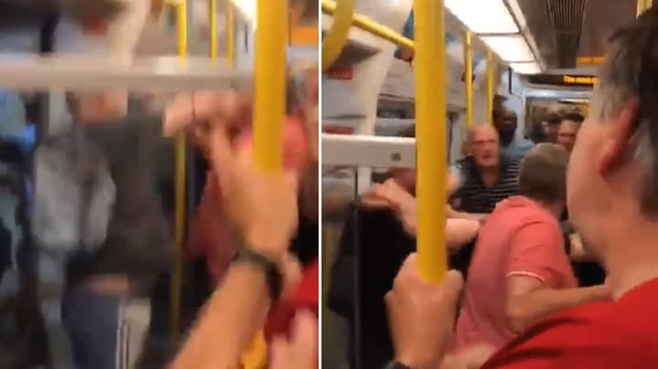 Liverpool And Manchester City Fans Fight On London Tube Train Ahead Of Community Shield