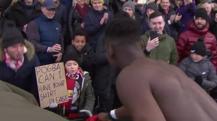 Paul Pogba Gave His Shirt To A Fan Following Win Over Fulham