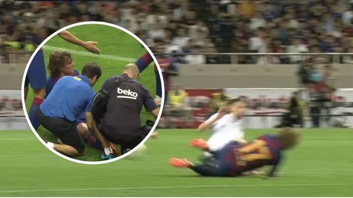 Jorginho Leaves Griezmann Needing Treatment After Nasty Two-Footed Tackle On The Barcelona Star
