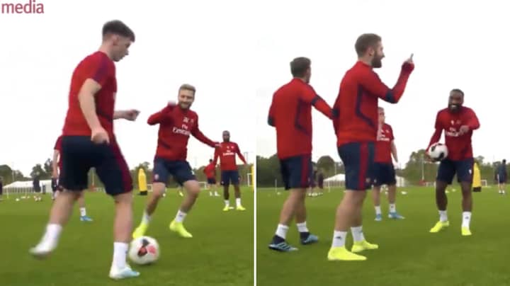 Kieran Tierney Nutmegging Shkodran Mustafi Is The Best Thing You'll See Today